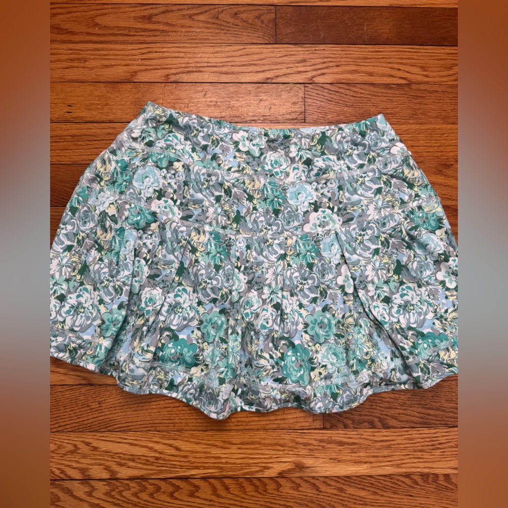 Floral Mint & Gray athletic skirt